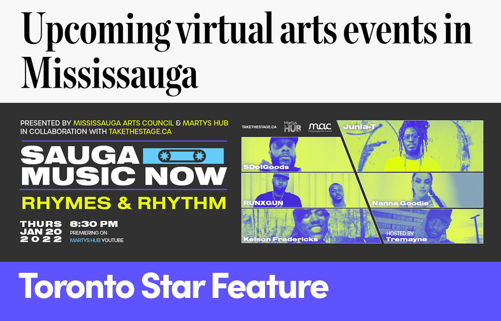 Toronto Star Feature: Upcoming virtual events in Mississauga