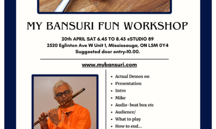 BANSURI WORKSHOP FOLLOWED BY OPEN MIC MISSISSAUGA STUDIO 89 20TH APRIL 6.45 PM ONWARDS